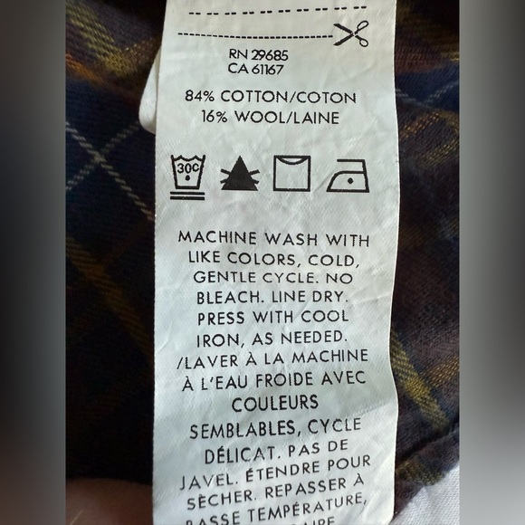 Pendleton Bridger Plaid Flannel Shirt XXL Brown Blue Wool Cotton Blend Outdoor - Picture 8 of 12